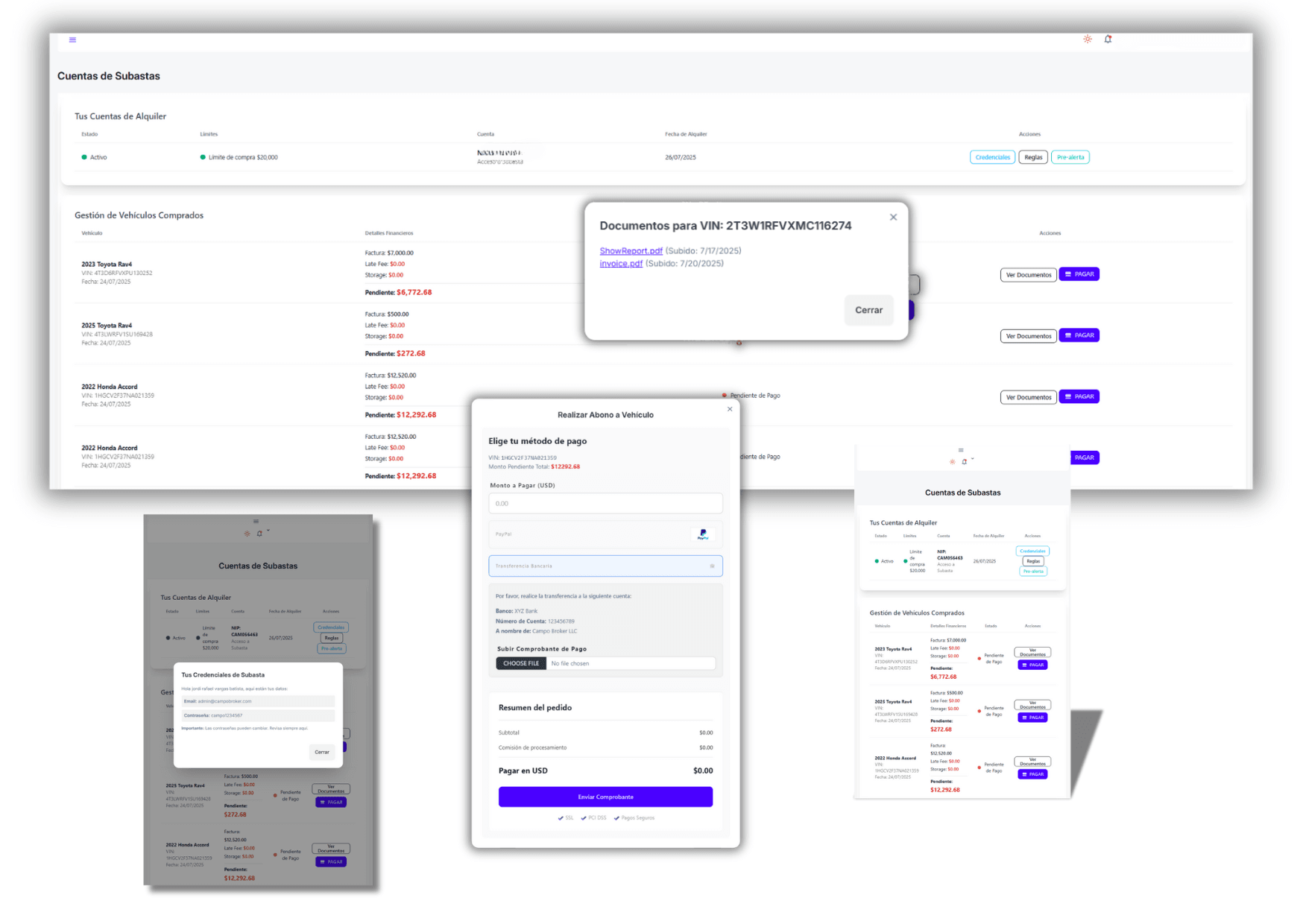 Dashboard Dashboard cuenta subasta